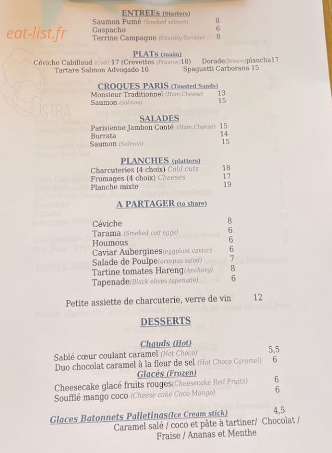 Ostra — carte page 1