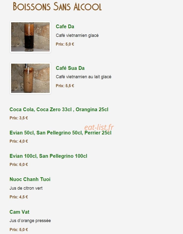 Petit Saigon — carte page 14
