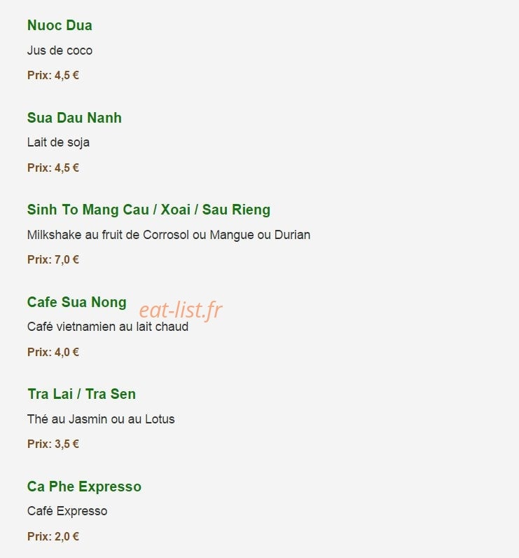 Petit Saigon — carte page 15