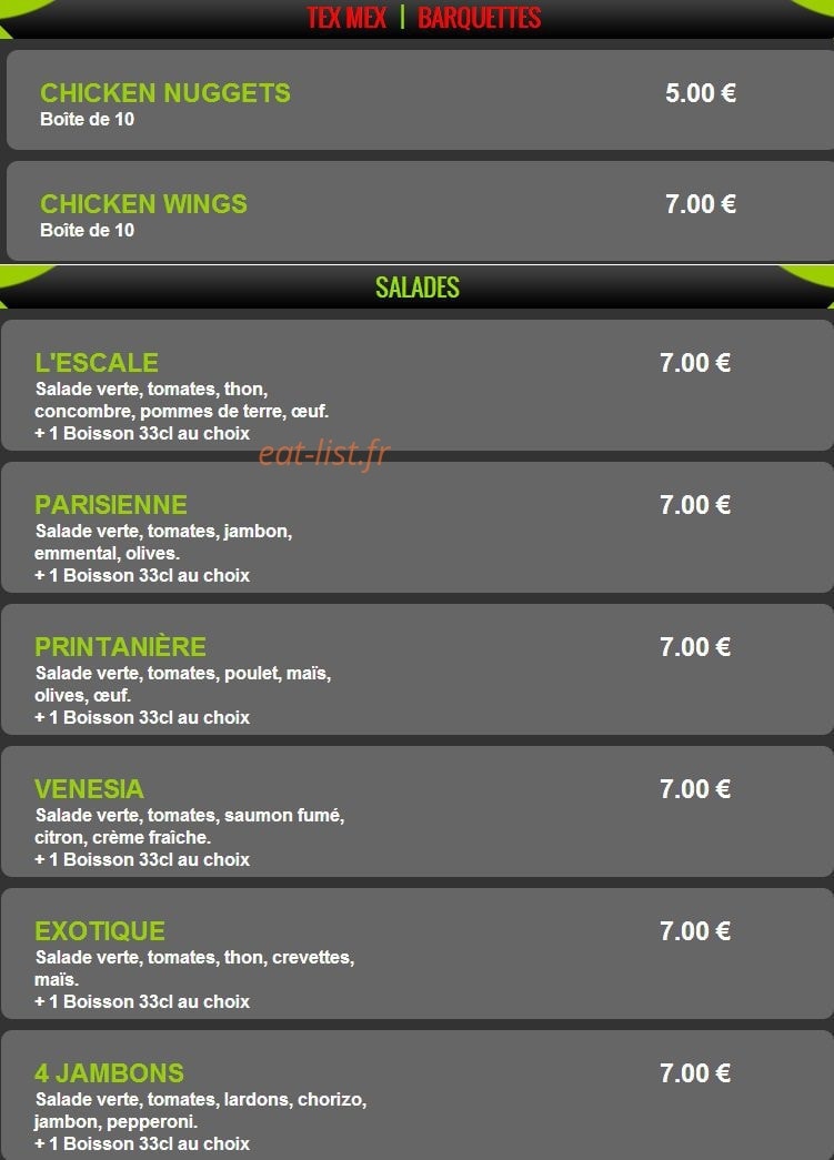 Pizza Escale 24 — carte page 16