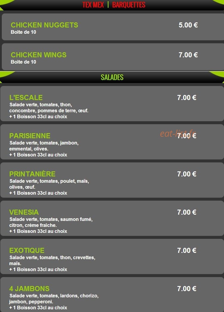 Pizza Escale 24 — carte page 15