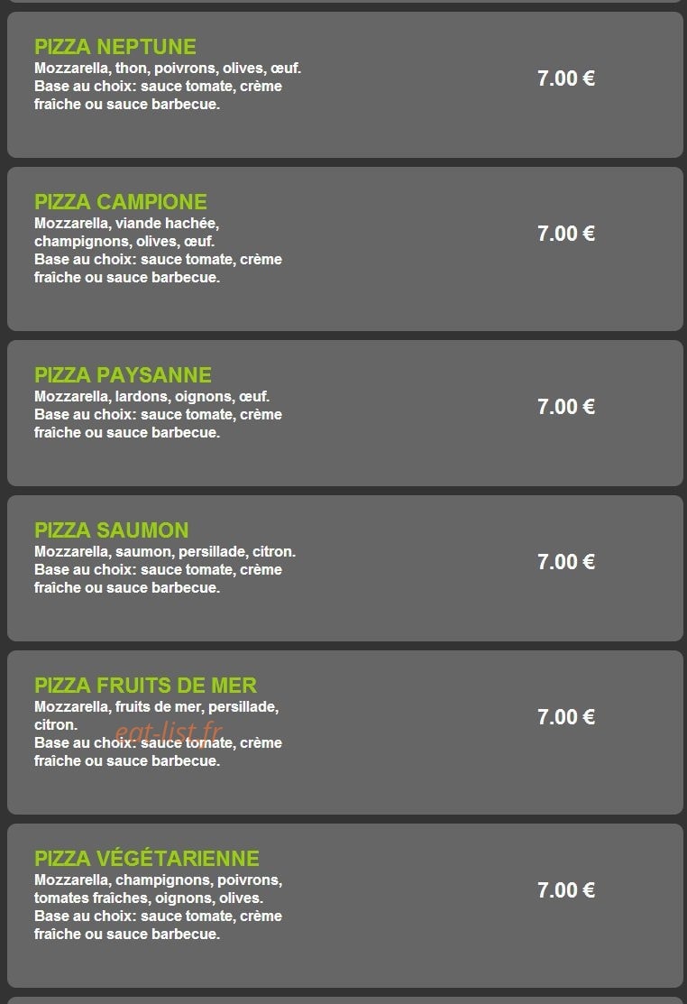 Pizza Escale 24 — carte page 4