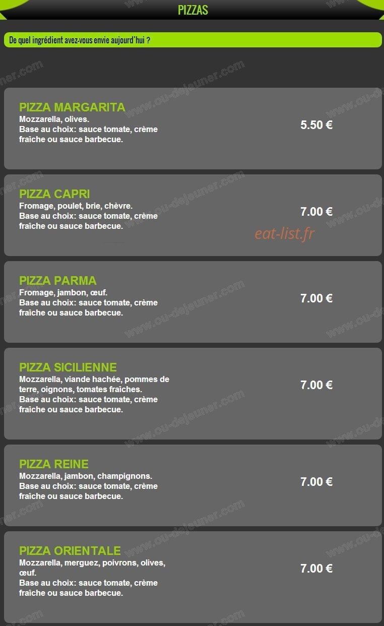 Pizza Escale 24 — carte page 3