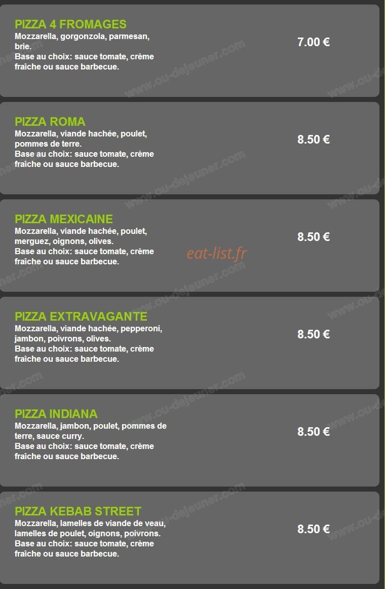 Pizza Escale 24 — carte page 5