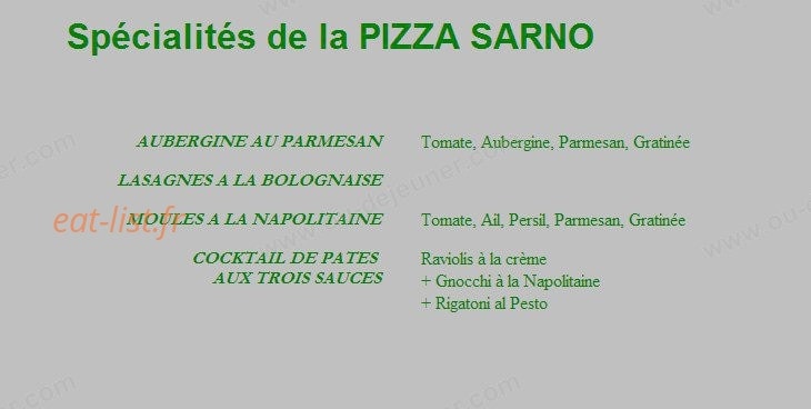 Pizza Sarno — carte page 7