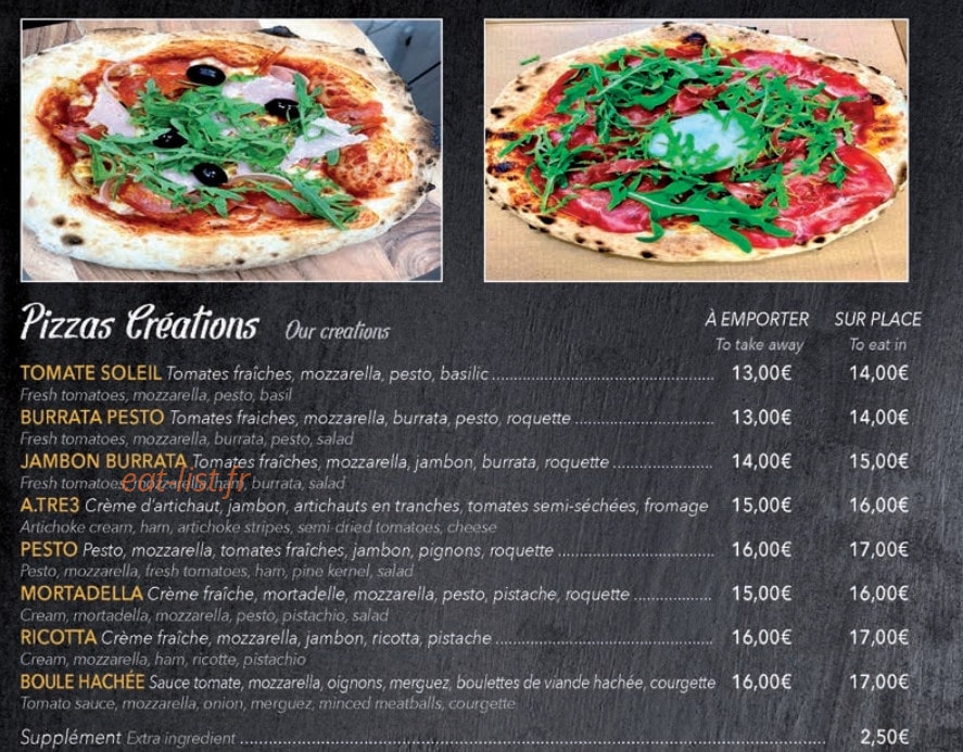 Pizzeria Atre3 — carte page 3