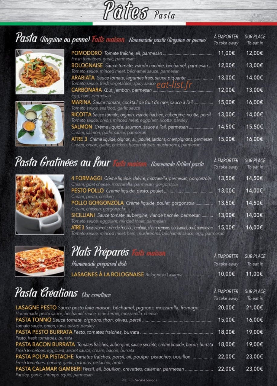 Pizzeria Atre3 — carte page 5