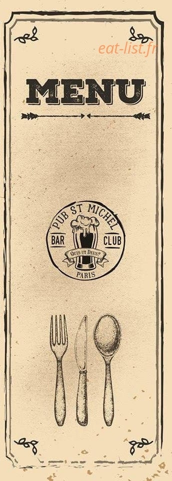 Pub st michel — carte page 1