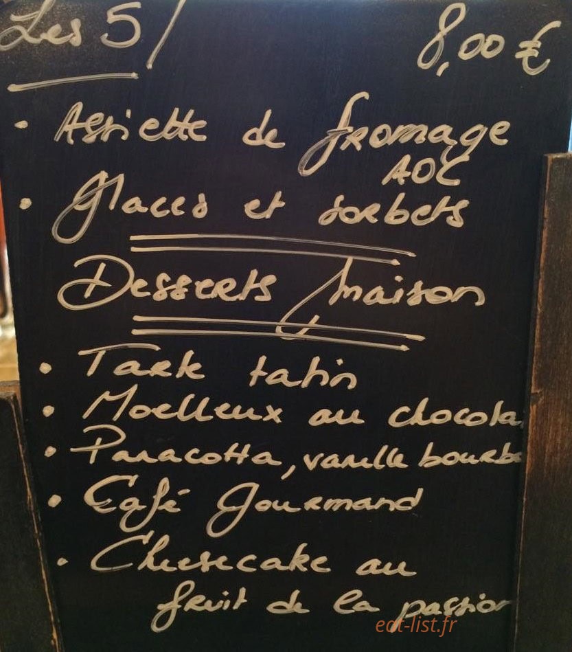 Restaurant Les 5 — carte page 2