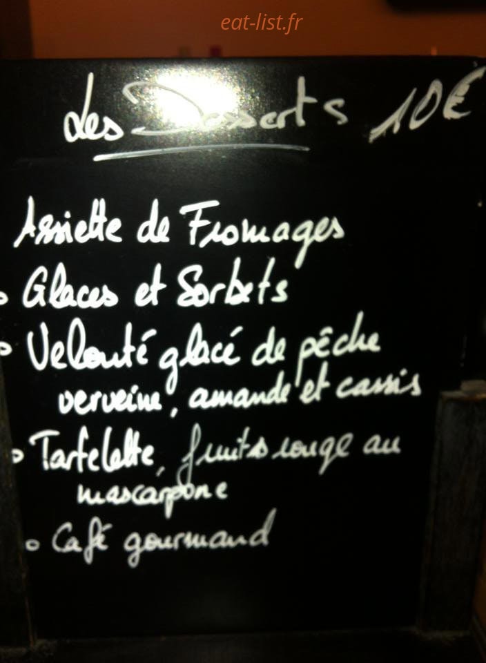Restaurant Les 5 — carte page 1
