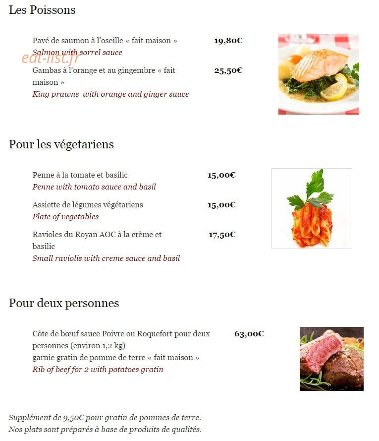 Restaurant Perraudin — carte page 5