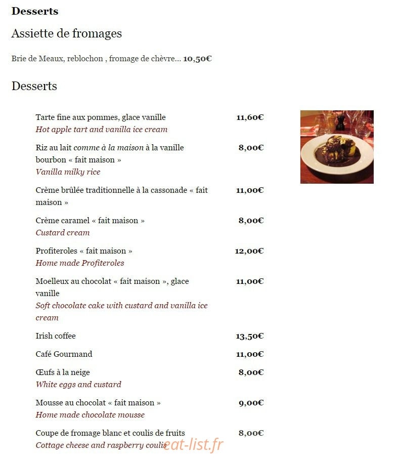 Restaurant Perraudin — carte page 7