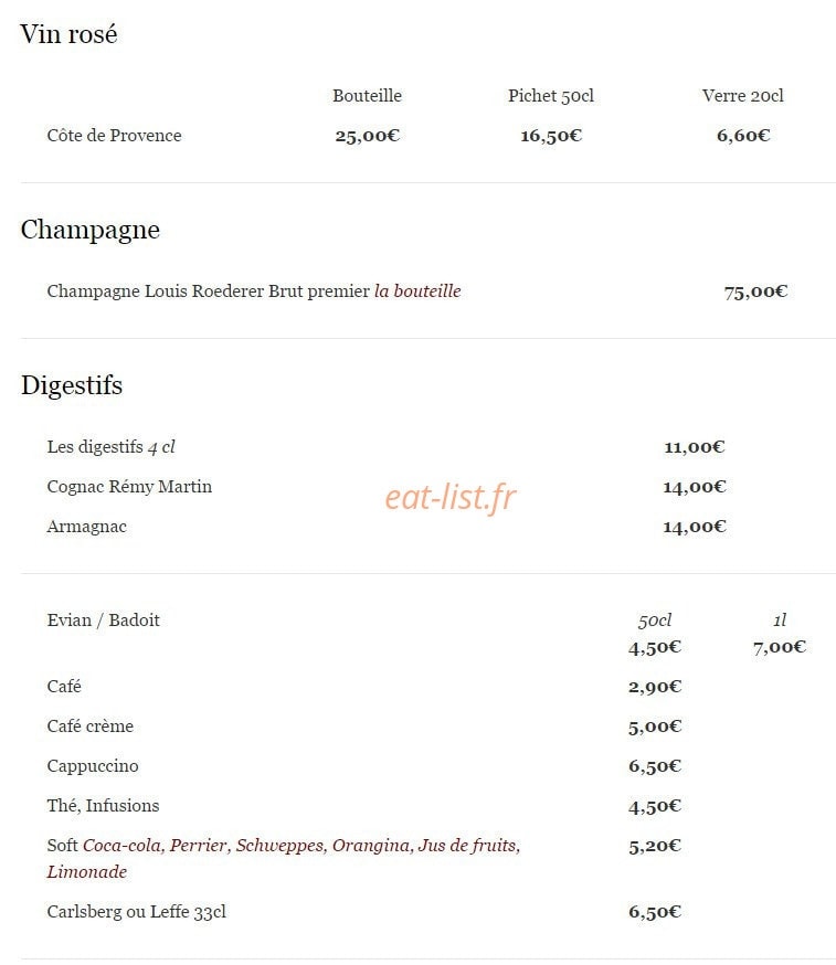 Restaurant Perraudin — carte page 11