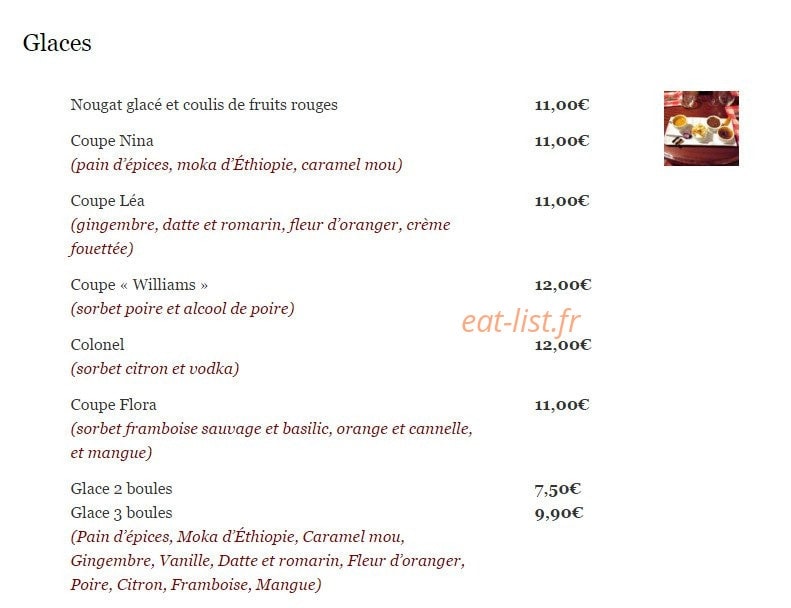 Restaurant Perraudin — carte page 8