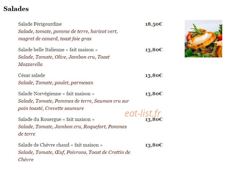 Restaurant Perraudin — carte page 6