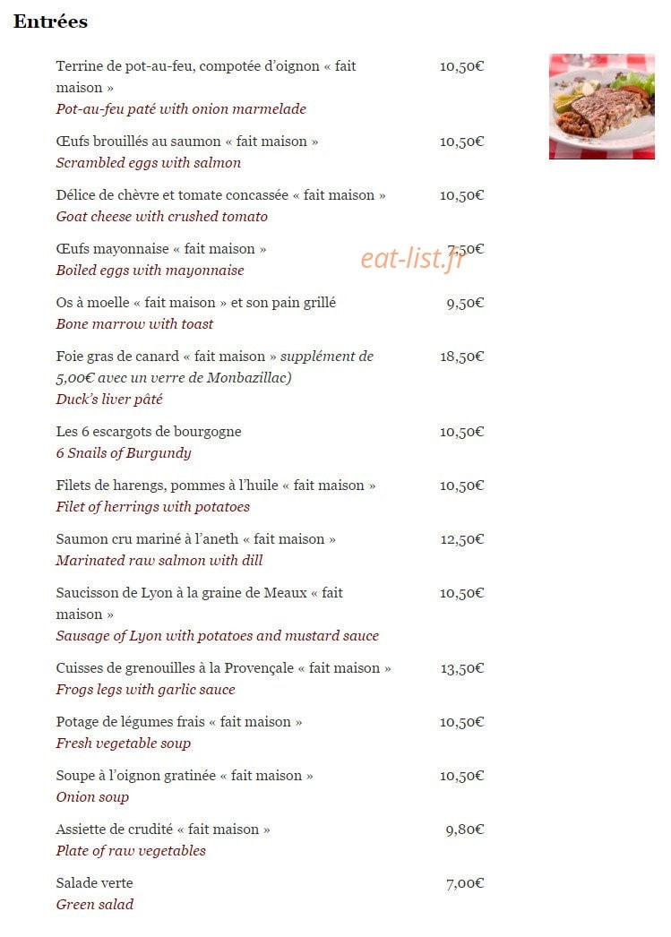 Restaurant Perraudin — carte page 3
