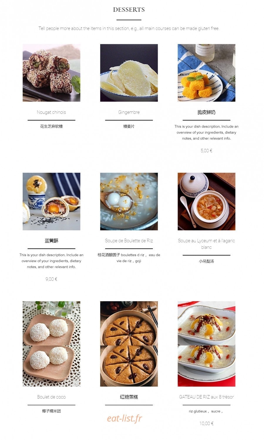 Restaurant X Lagrange — carte page 19
