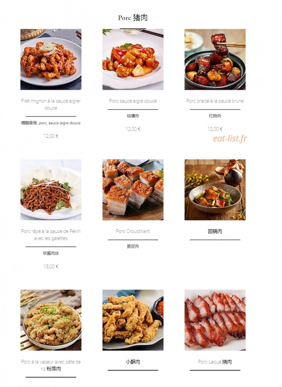 Restaurant X Lagrange — carte page 11