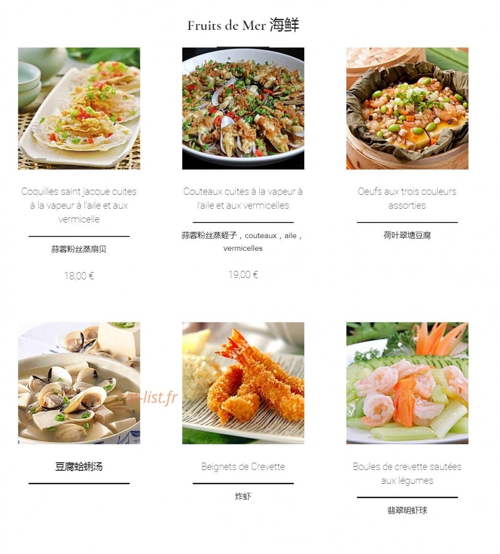 Restaurant X Lagrange — carte page 9