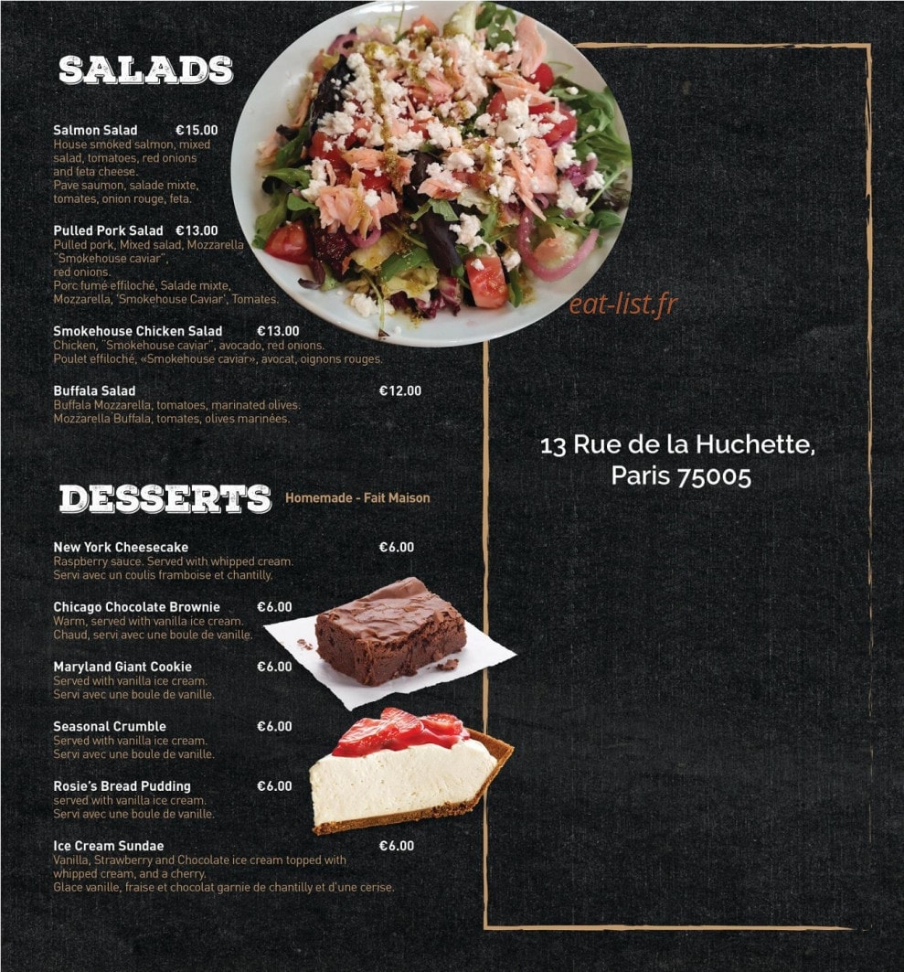 Rosie's Smokehouse — carte page 4