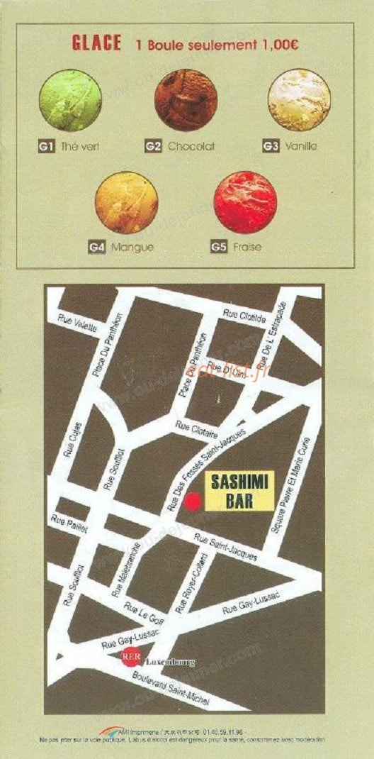 Sashimi bar — carte page 5