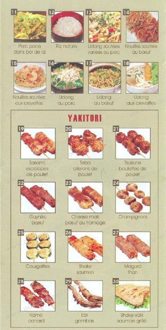 Sashimi bar — carte page 3