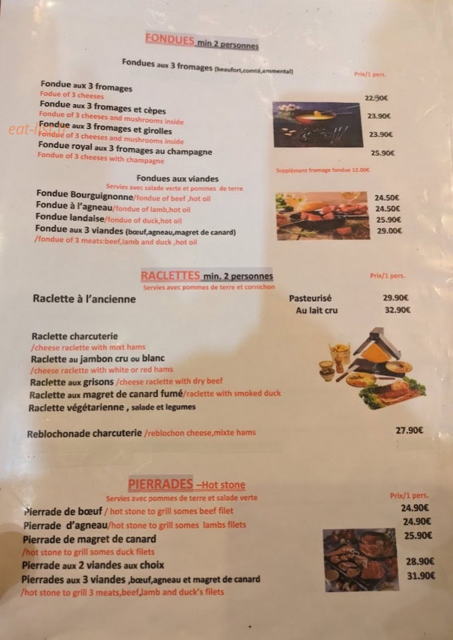 Saveurs de Savoie — carte page 1