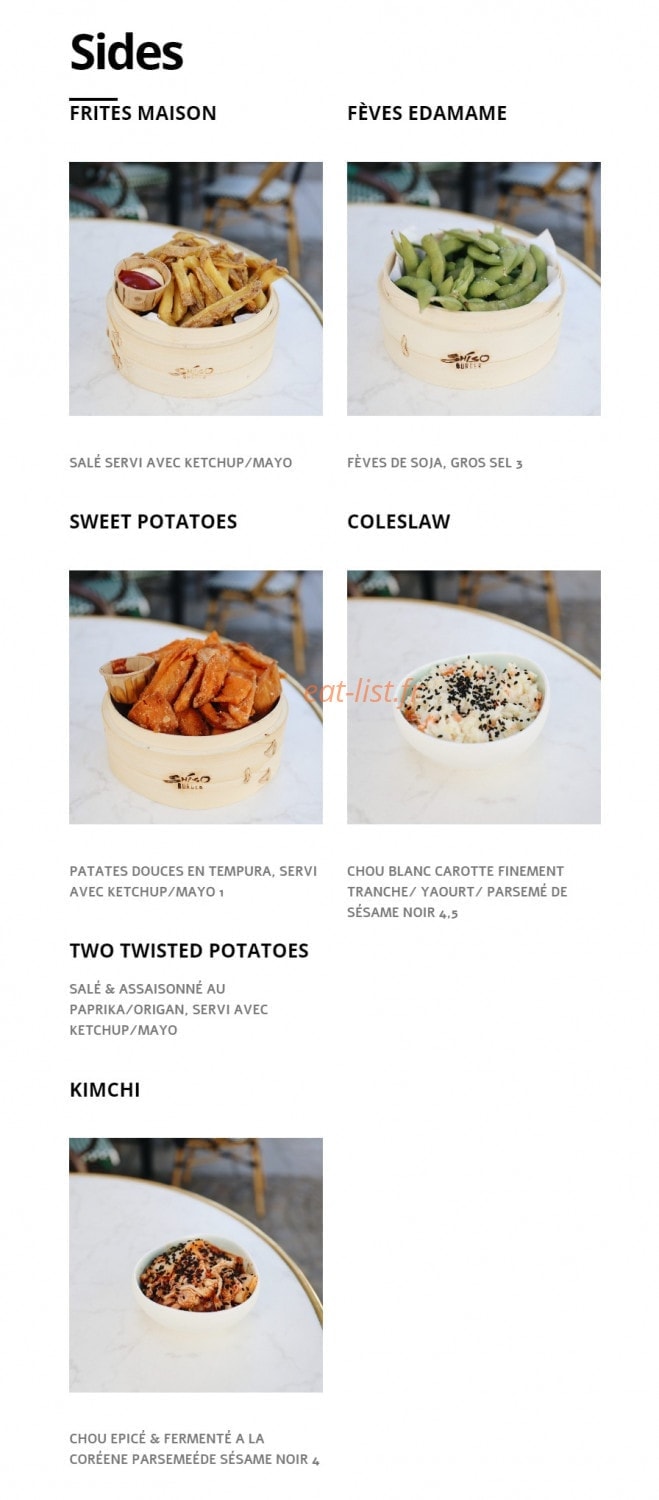 Shiso Burger — carte page 3