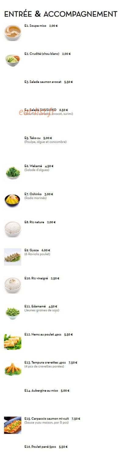 Sushiko — carte page 1