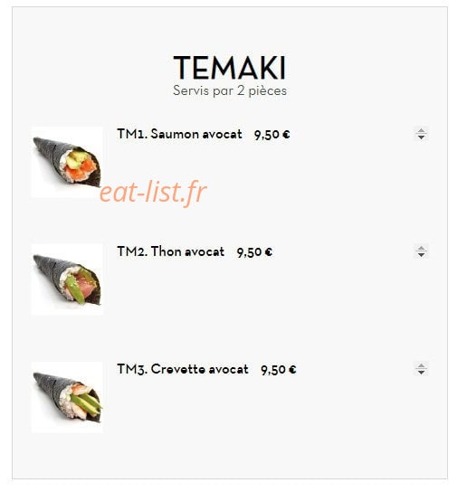 Sushiko — carte page 14