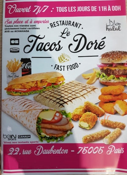 Tacos Dorė — carte page 1