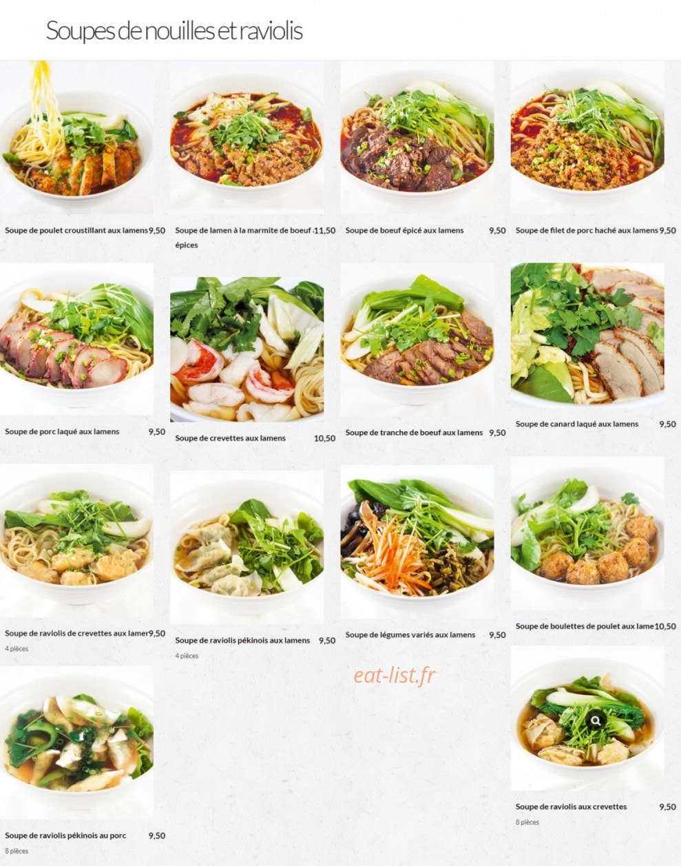 Tasty nouilles — carte page 2