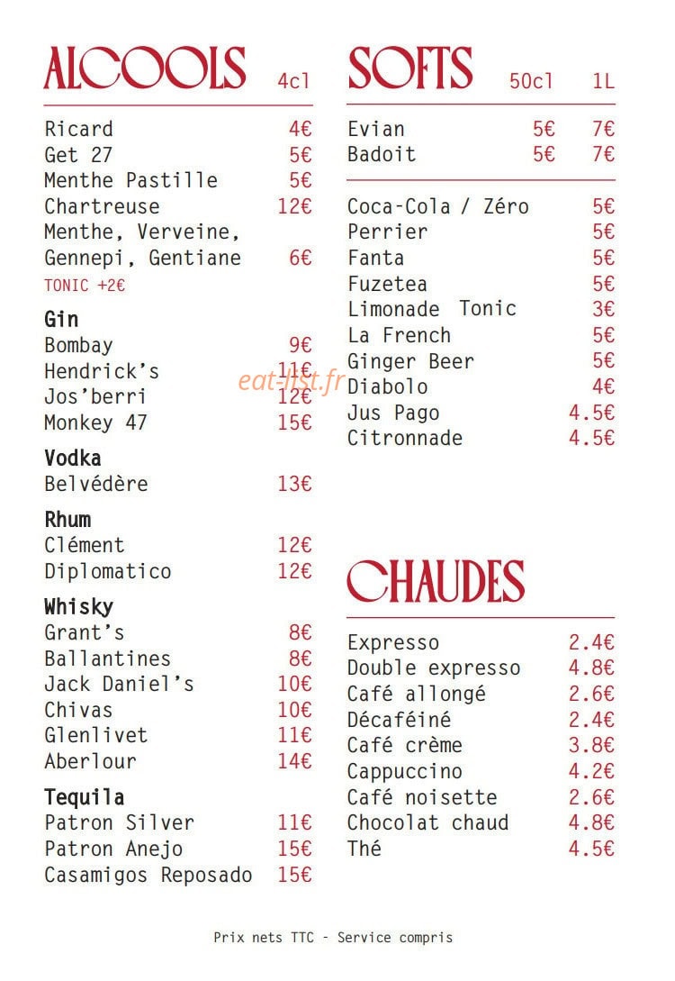 Touvabien Bistrot — carte page 10