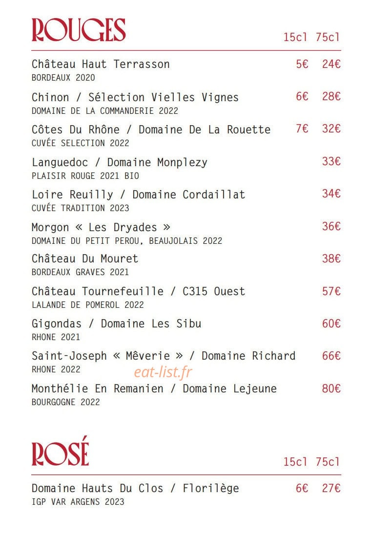 Touvabien Bistrot — carte page 8