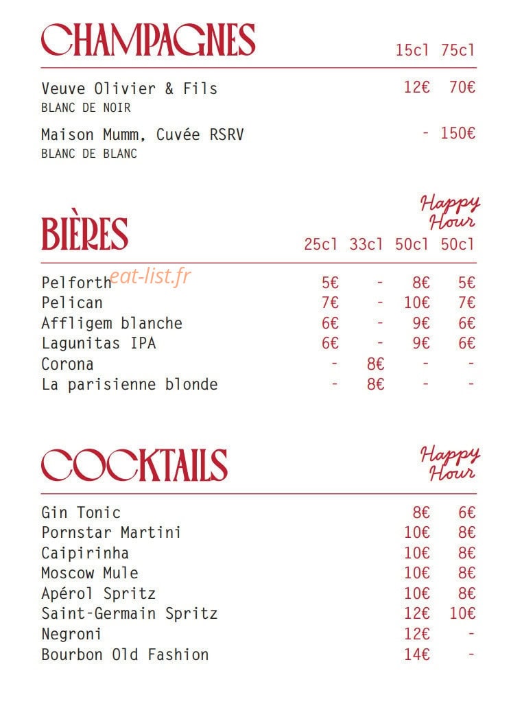 Touvabien Bistrot — carte page 9