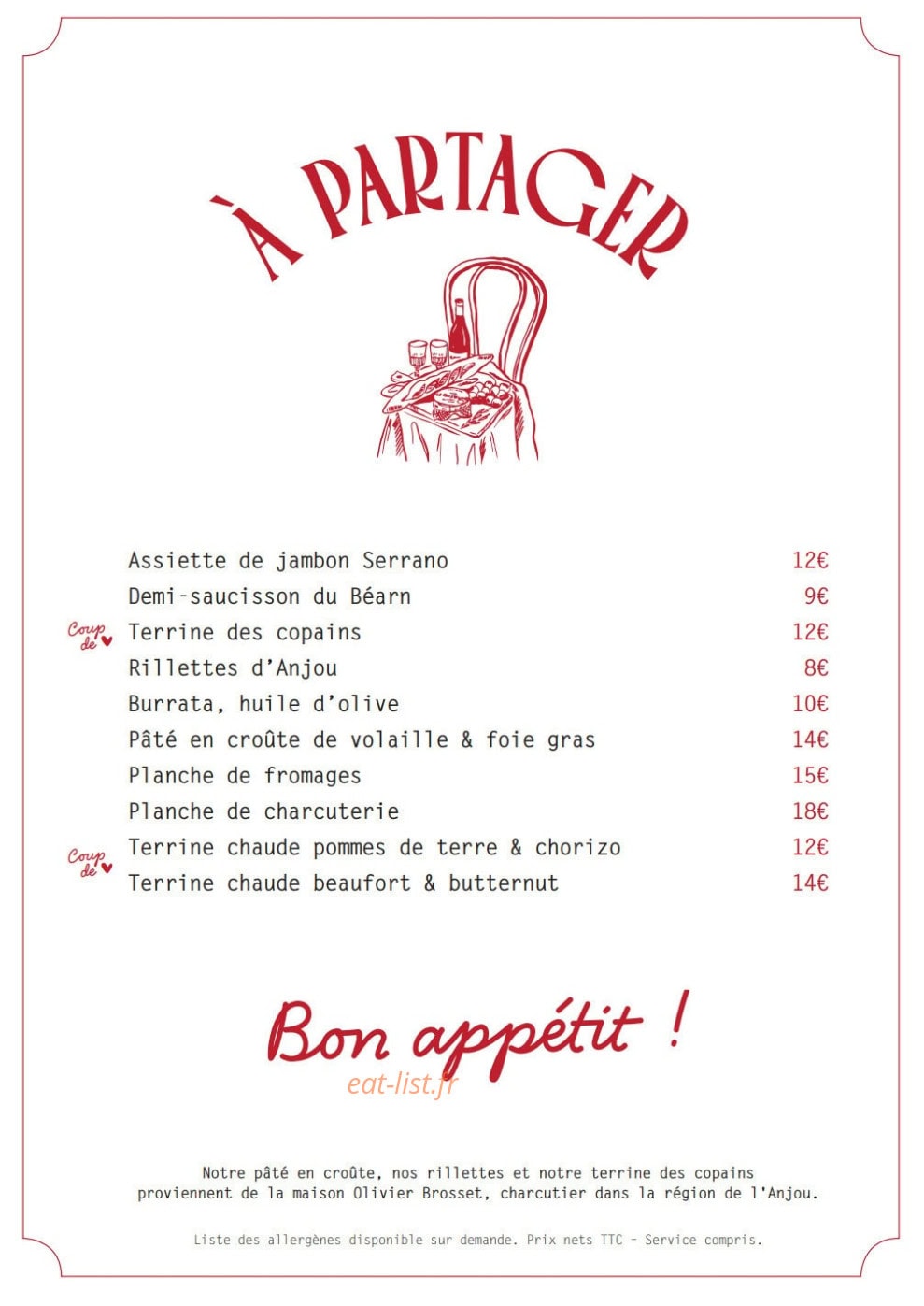 Touvabien Bistrot — carte page 4