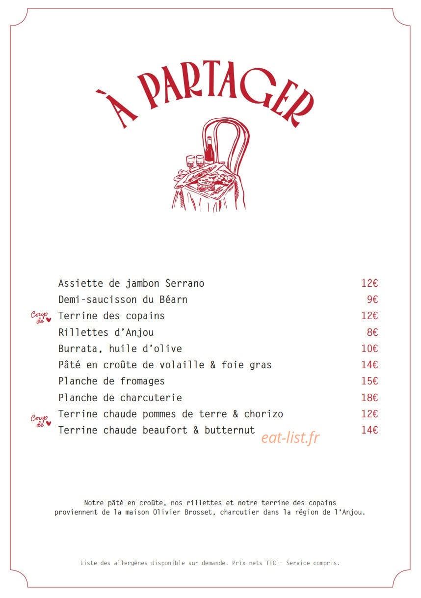 Touvabien Bistrot — carte page 5