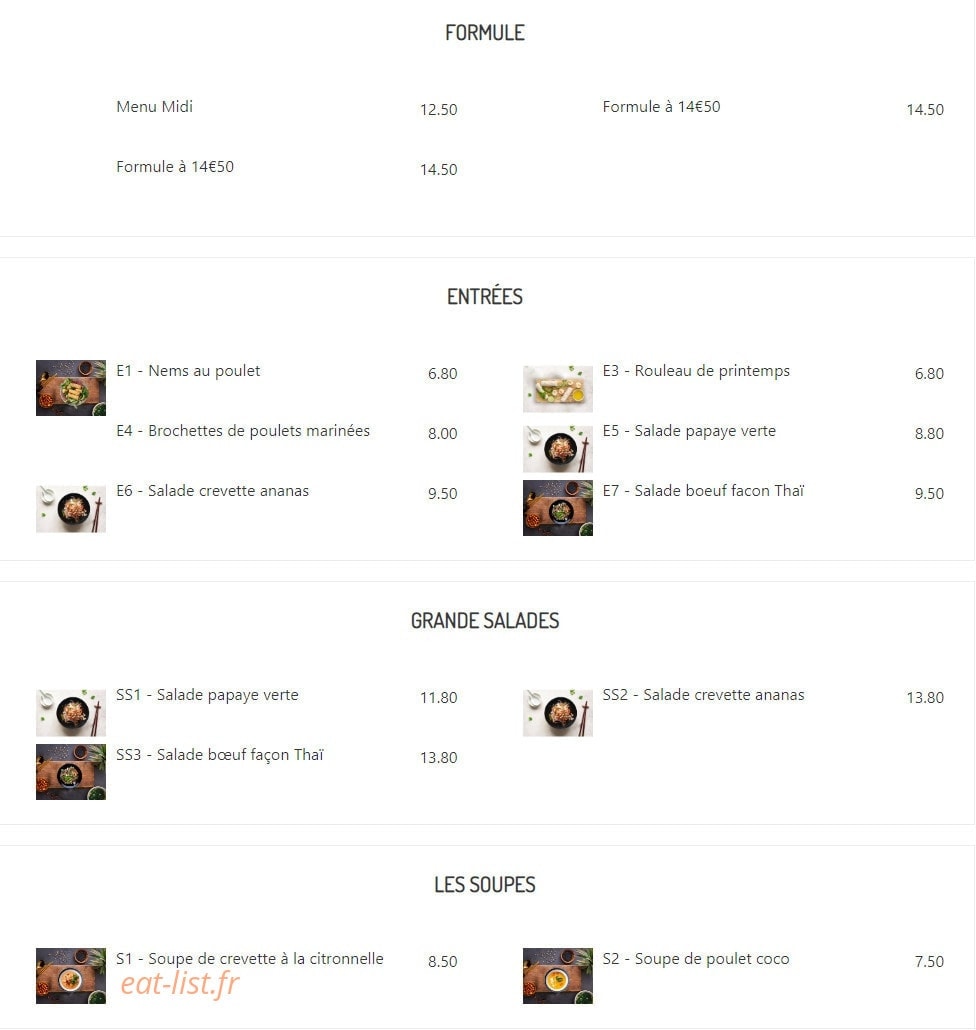 Wad Thaï — carte page 1