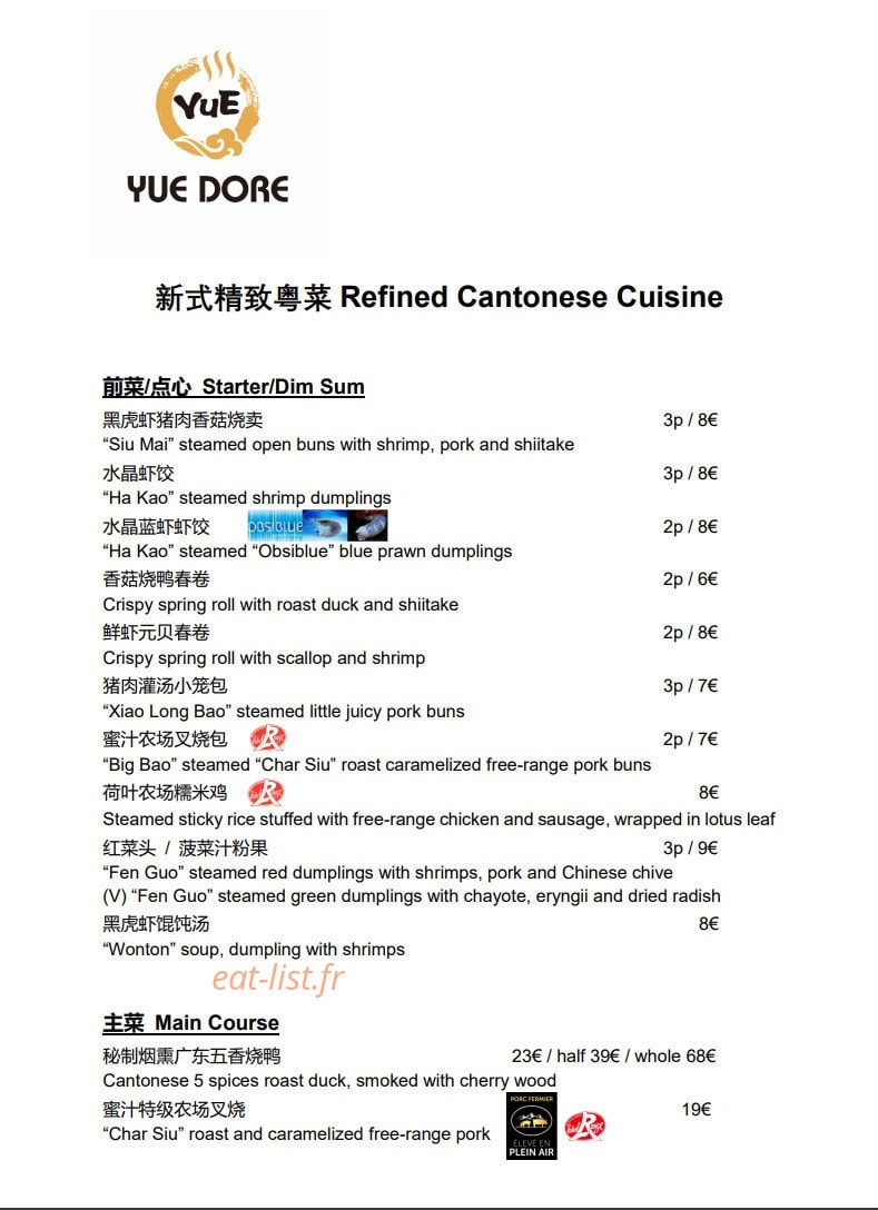 Yue Dore — carte page 2