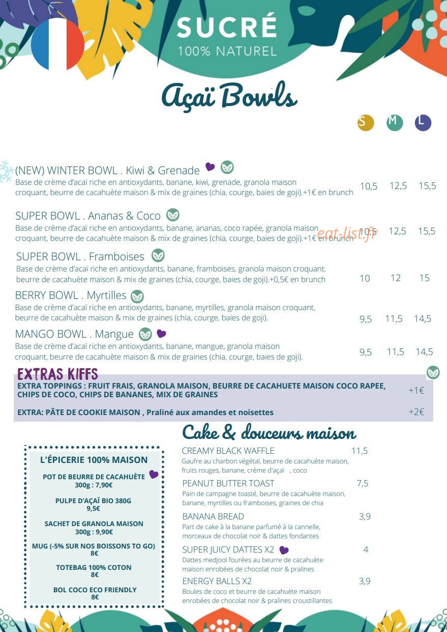 Açaï & You — carte page 3