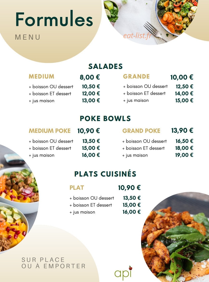 Api Poke bowl — carte page 1