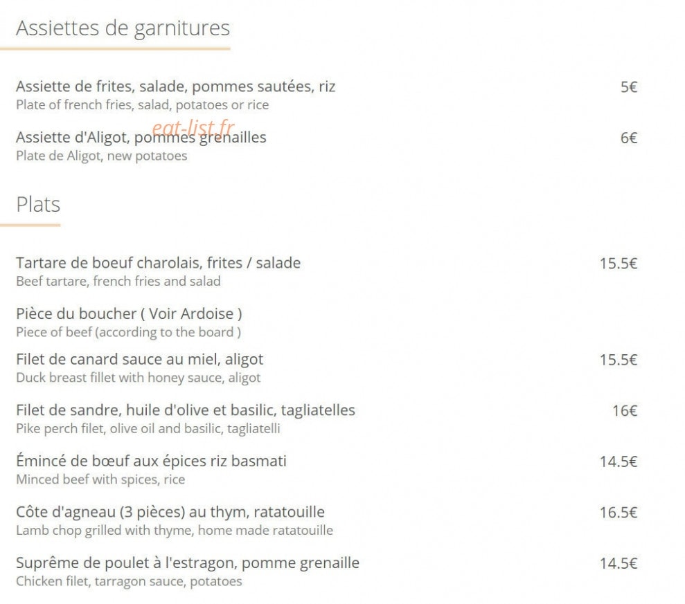 Au Petit Suisse — carte page 2