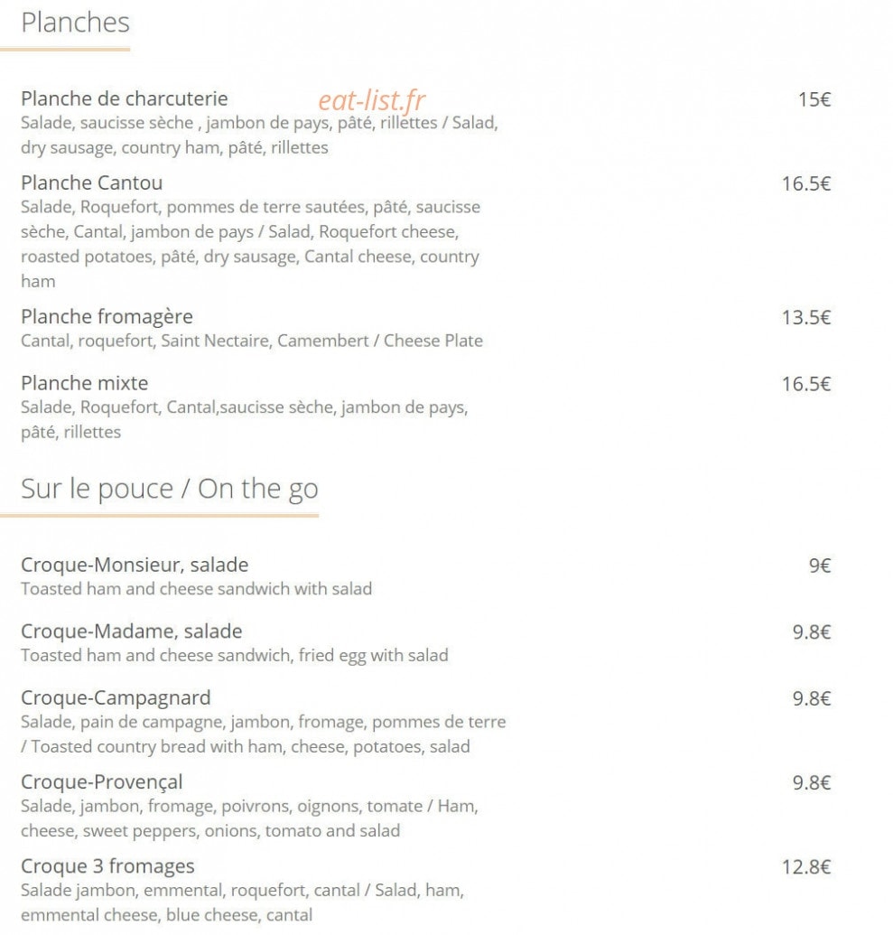 Au Petit Suisse — carte page 4