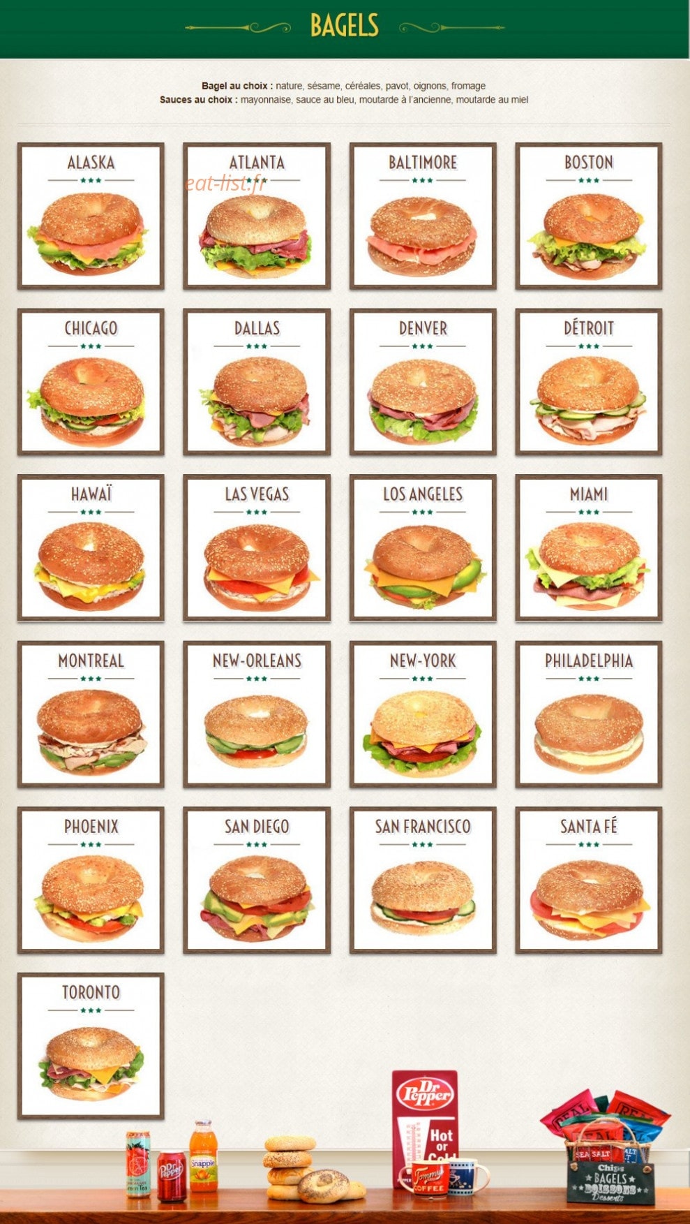 Bagels and Brownies — carte page 1