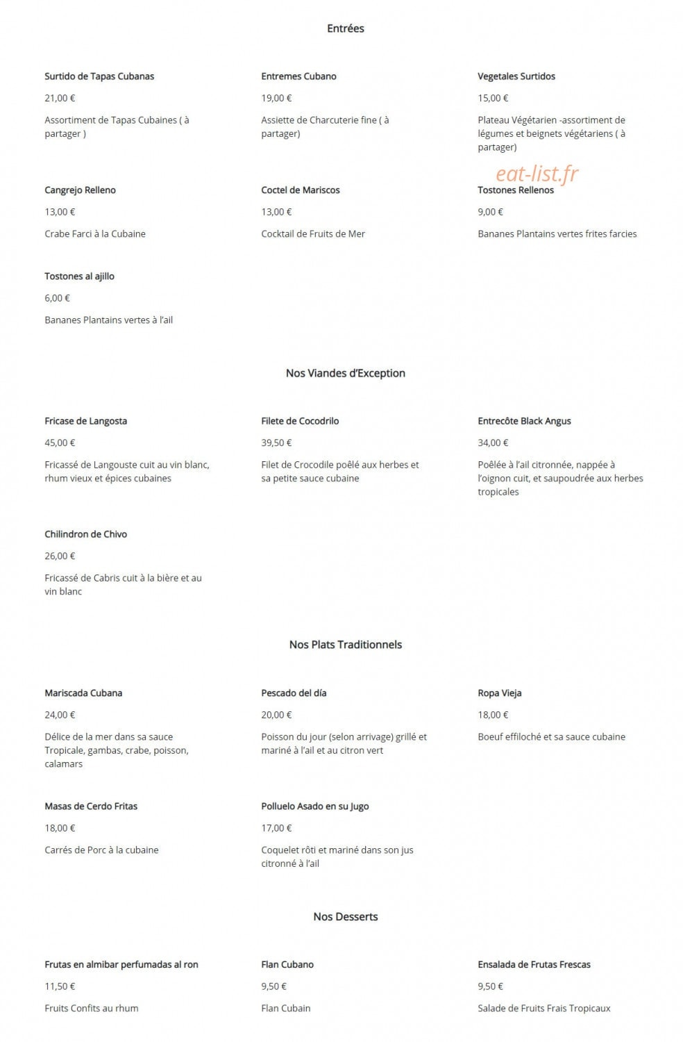 Bonito y Sabroso — carte page 1