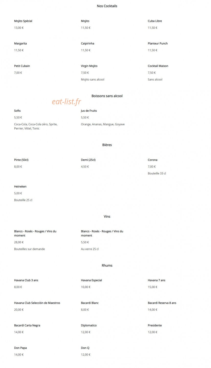Bonito y Sabroso — carte page 2