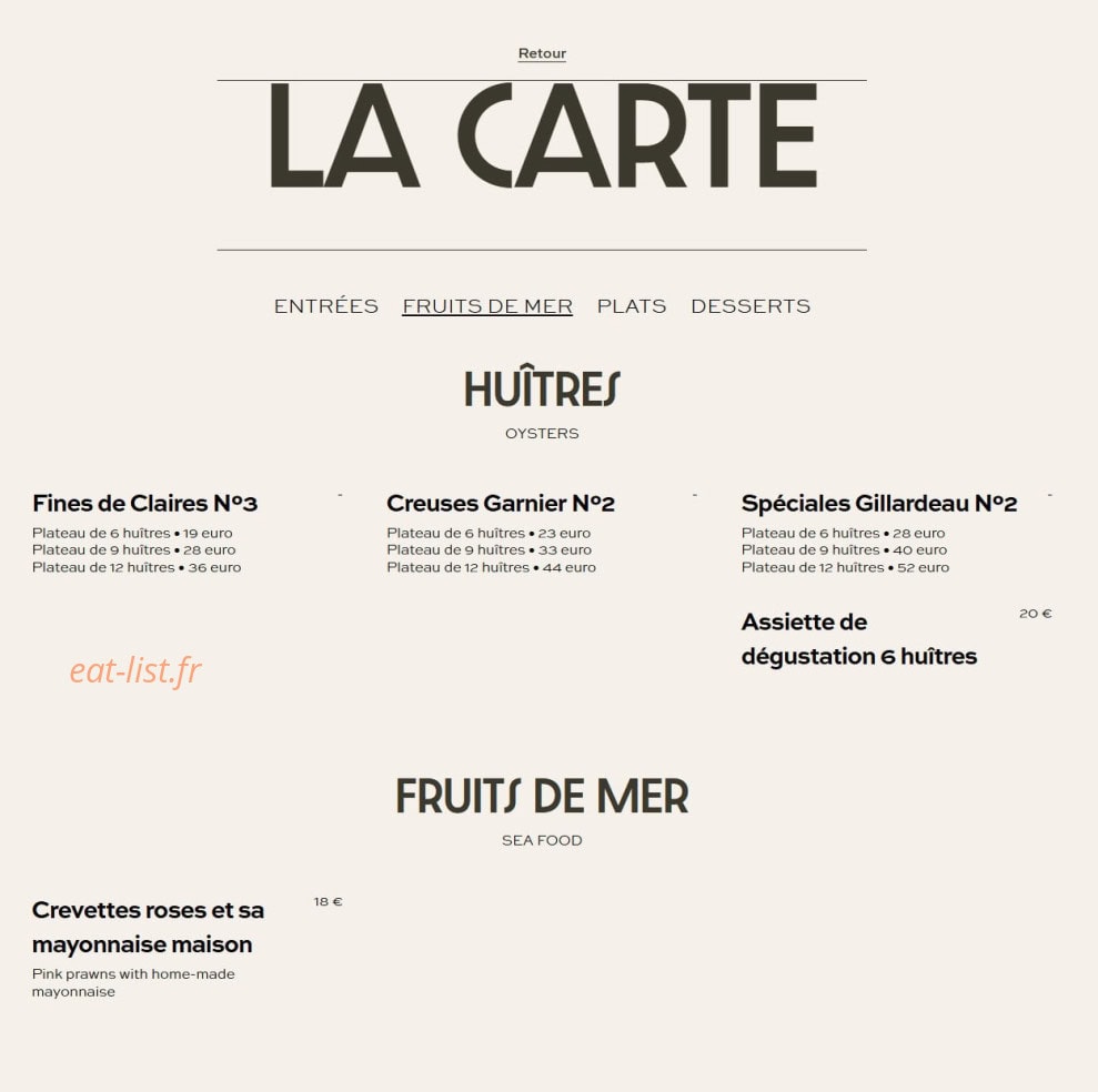 Brasserie Des Arts — carte page 3