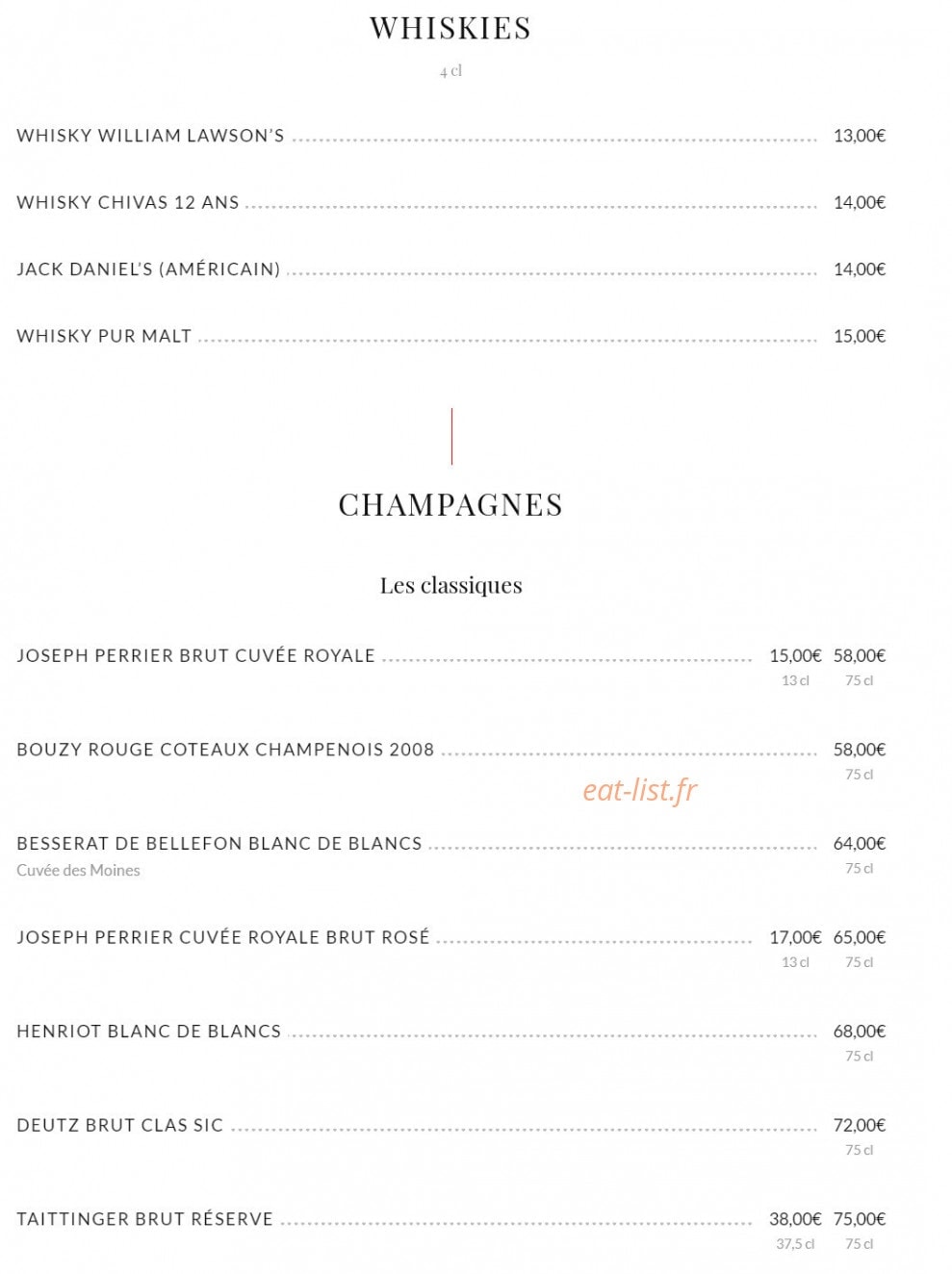 Brasserie Lipp — carte page 9