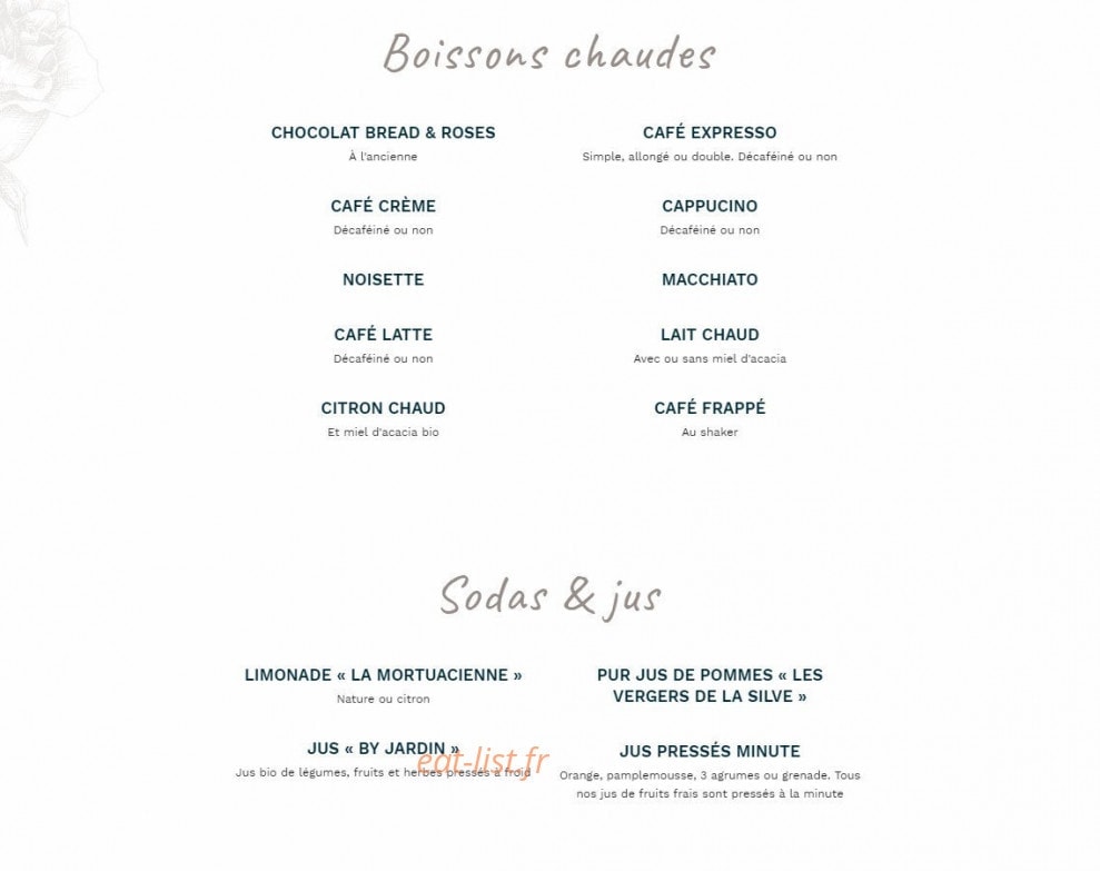 Bread & Roses — carte page 7