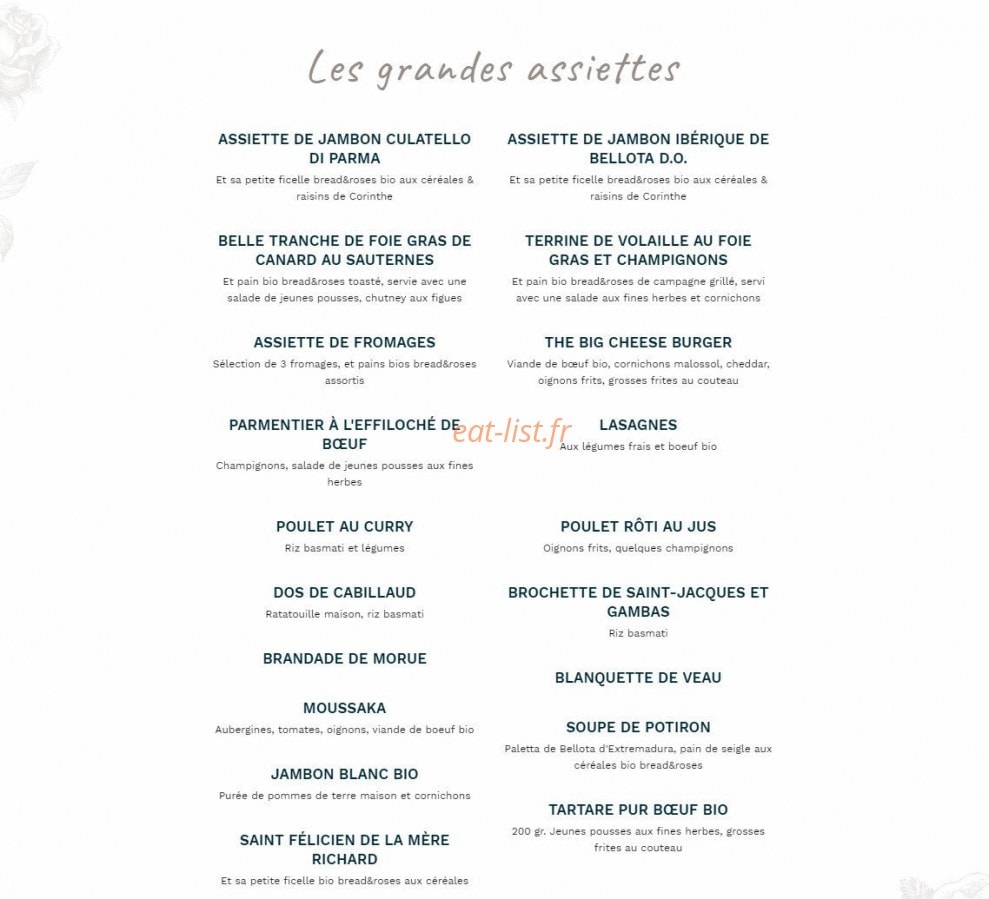 Bread & Roses — carte page 2